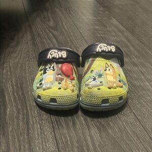 CROCS Kids Slippers - Navy and Lime